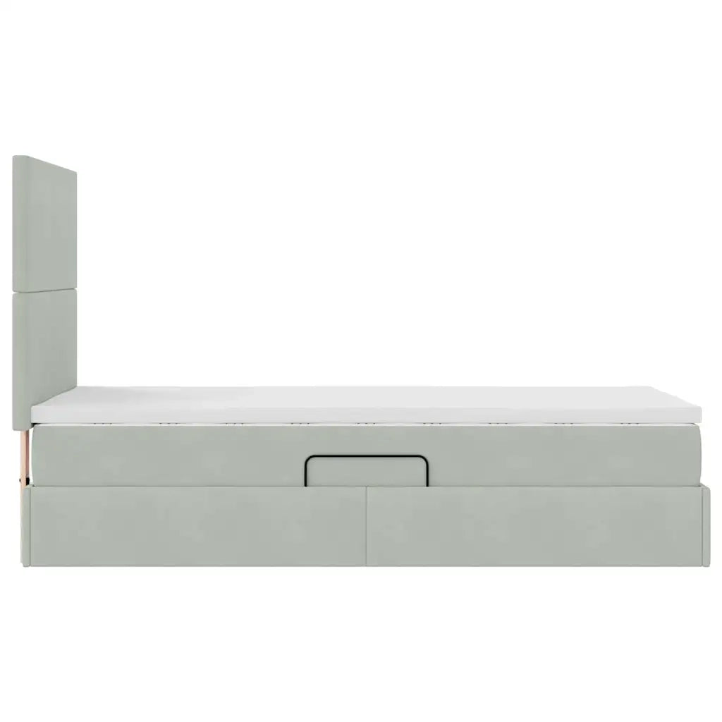 Letto con contenitore e materasso Grigio chiaro 90 x 200 cm 3371943