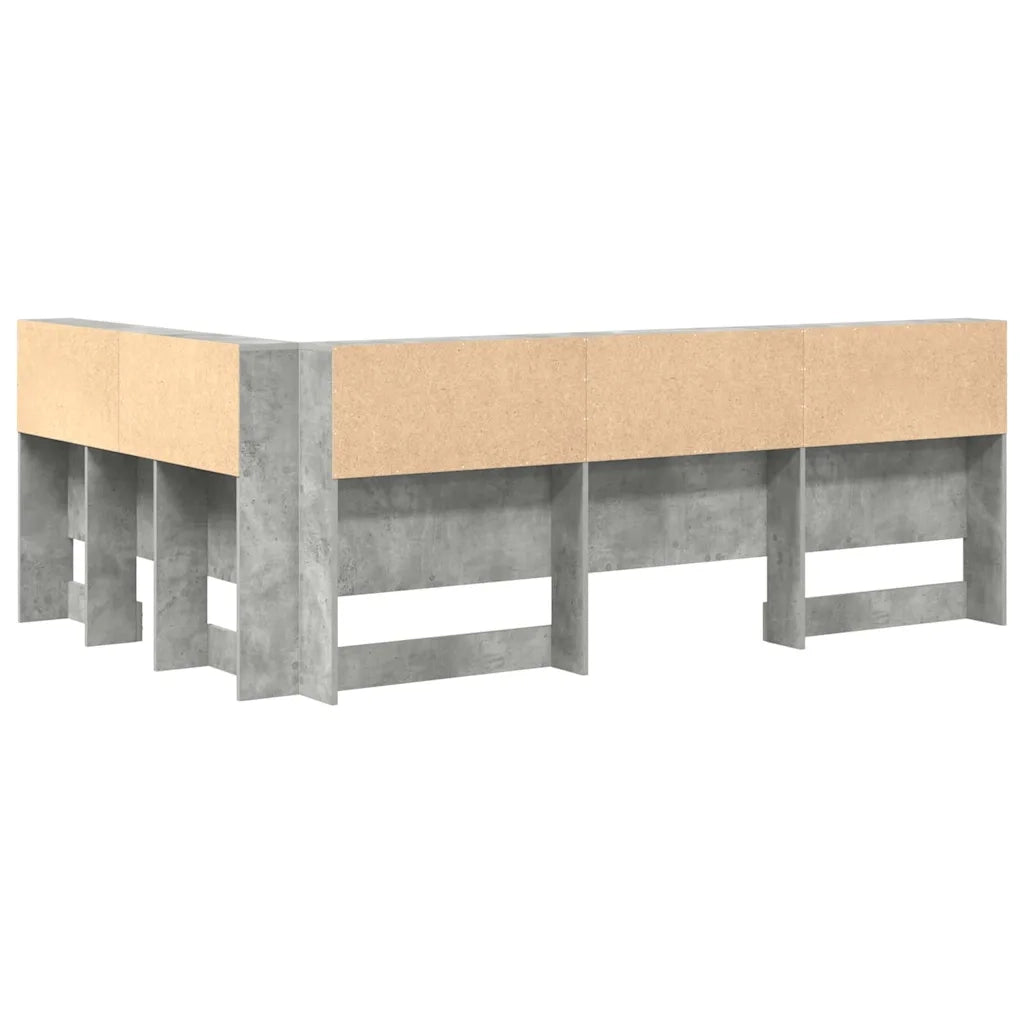 Testata contenitore Grigio cemento 120 cm Legno multistrato 3335480