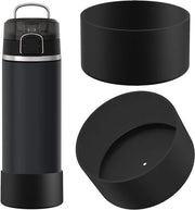 Copri base - Copertura in silicone - Protezione - Nero - Otre termos - Copri base - Bumper - Adatto per THERMOS ICON SERIES 24 oz otre acqua, copri base in silicone, copri fusto (nero/2 pezzi)
