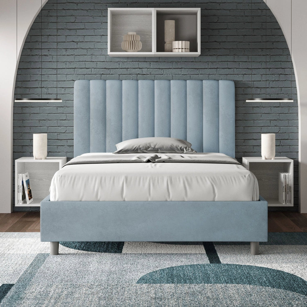 Letto 1 Piazza e Mezzo 120x210 cm Senza Rete Agueda Azzurro