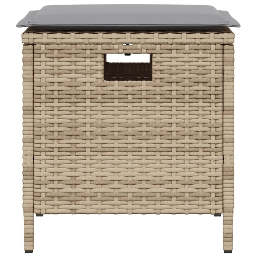 Set da Pranzo da Giardino 5 pz con Cuscini Beige in Polyrattan 365423
