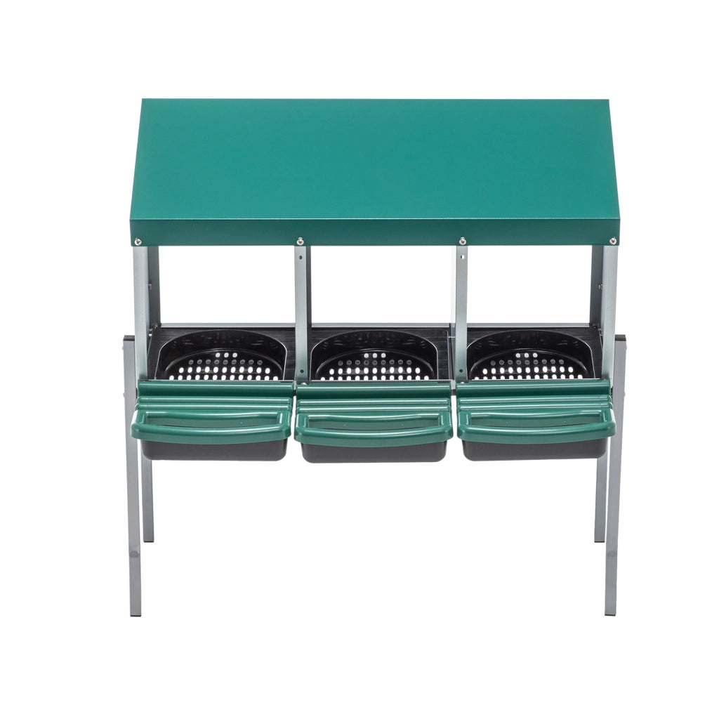 Nido per Galline con 3 Scomparti e Gambe ¨C MINIMAL ¨C Verde, per Esterno