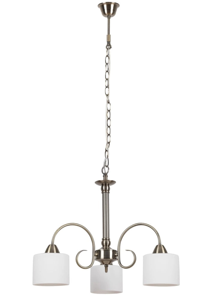 Lampadario Rabalux Edith 3xE27 ottone antico opale