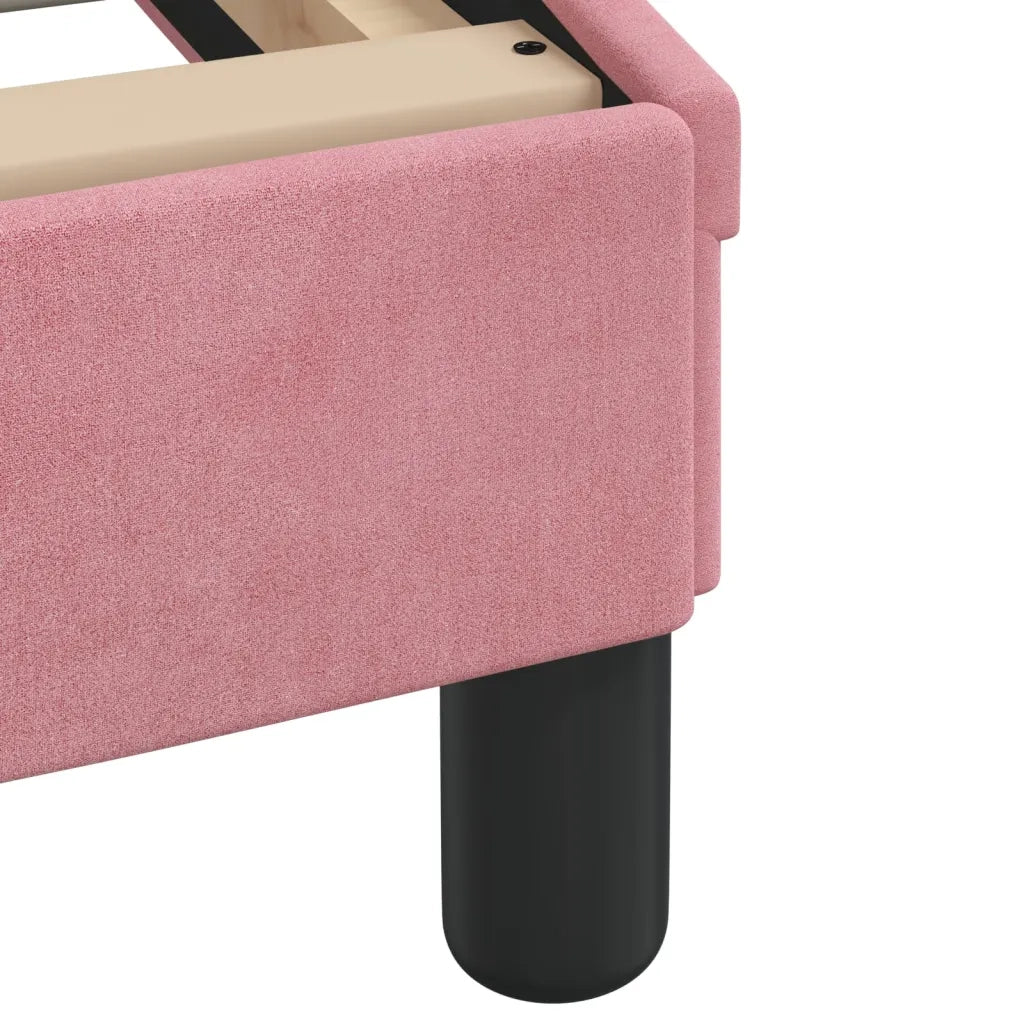 Letto con Materasso Rosa 100x200 cm in Velluto 3208645
