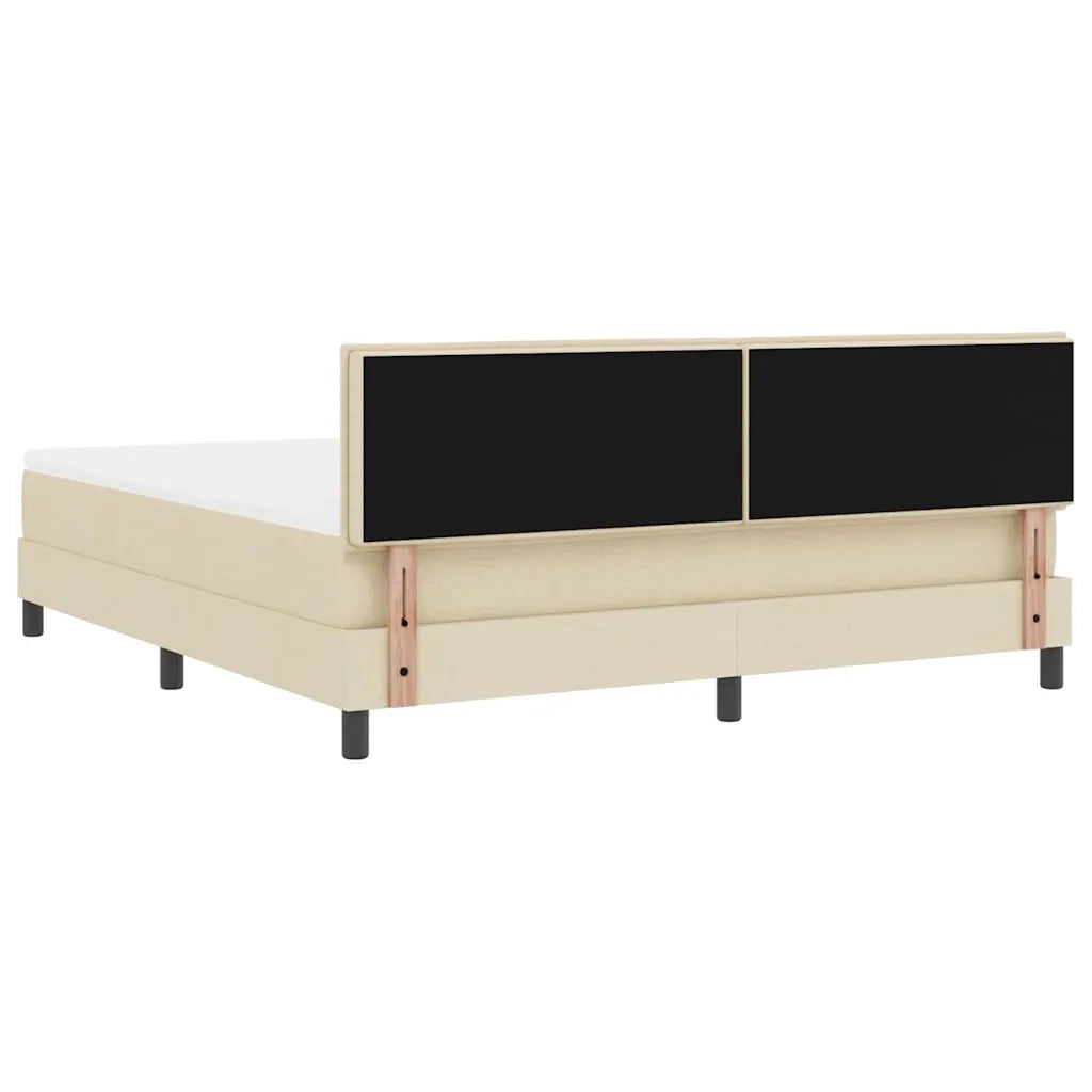 Letto a molle con materasso con led Crema 180 x 200 cm Tessuto 3342231