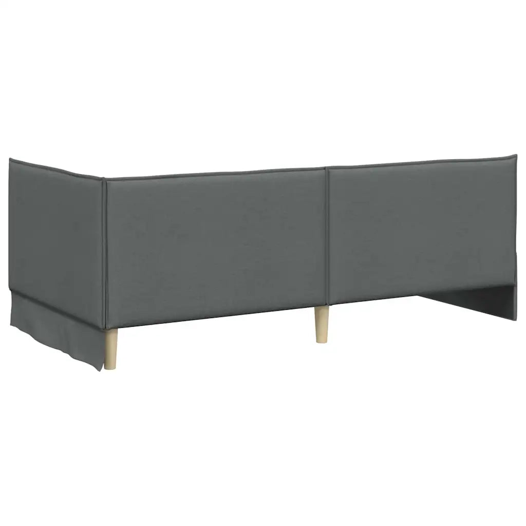 Cornice del letto ad angolo Grigio scuro 100 x 200 cm Tessuto