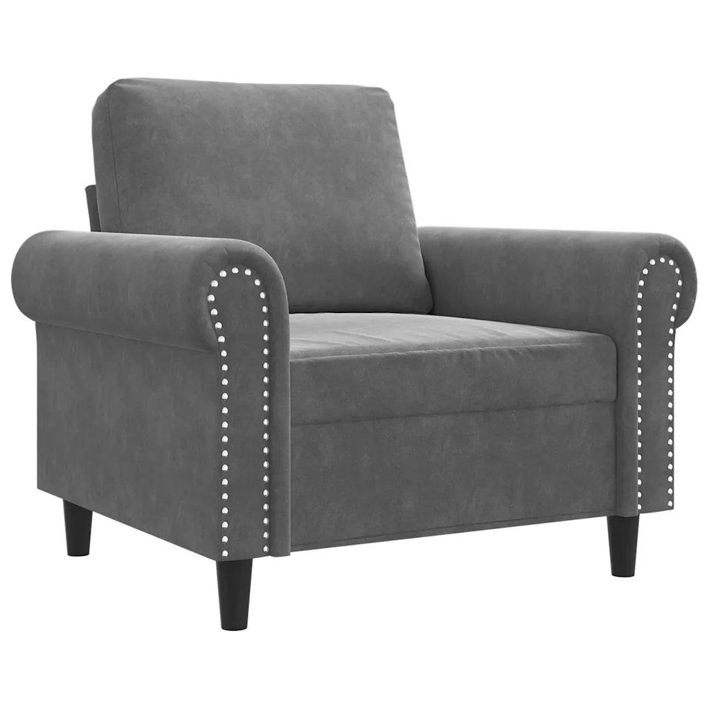 Poltrona Grigio Scuro 60 cm Velluto 359510