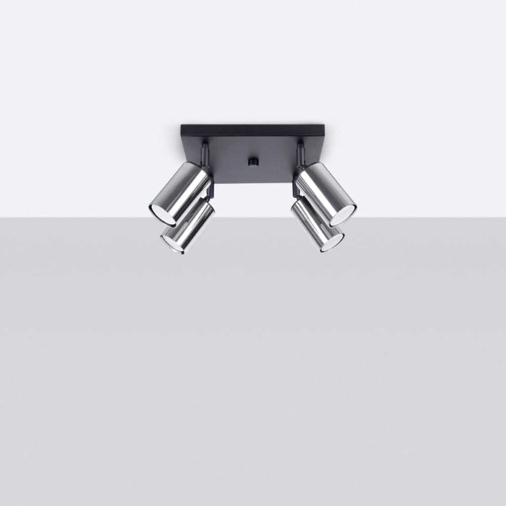 Lampada da soffitto WINX 4 nero/cromo