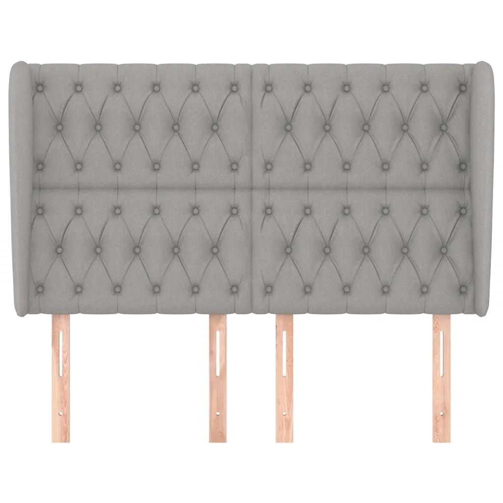 Testiera ad Orecchio-Testata con Orecchie Grigio Chiaro 163x23x118/128 cm in Tessuto 702918