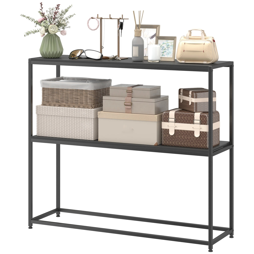 Tavolo console ¨C Minimal ¨C Nero, acciaio, 100x30x87 cm