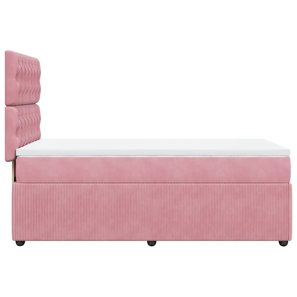 Giroletto a Molle con Materasso Rosa 100x200 cm in Velluto 3292273