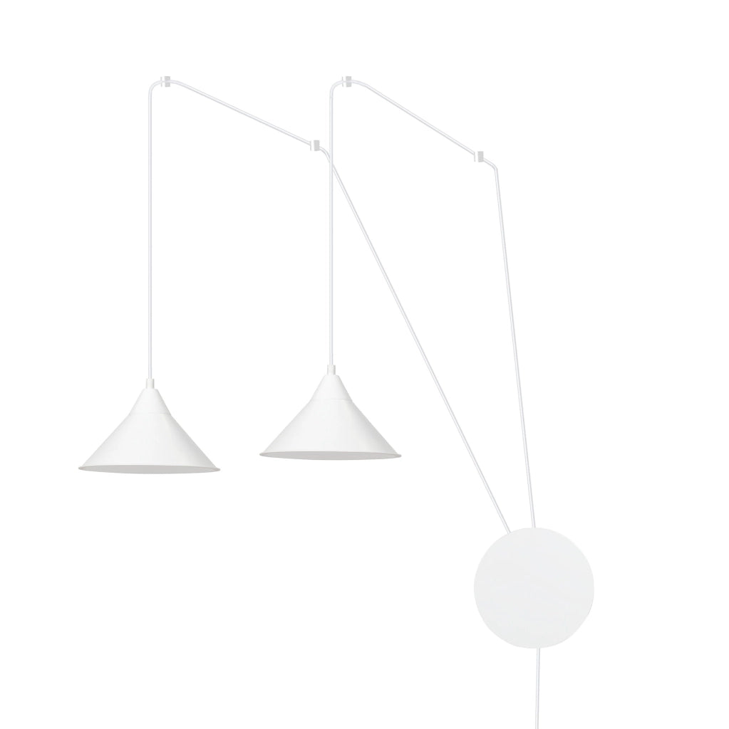 Lampada a sospensione Emibig Abramo bianca 2xE27 Ø24 cm