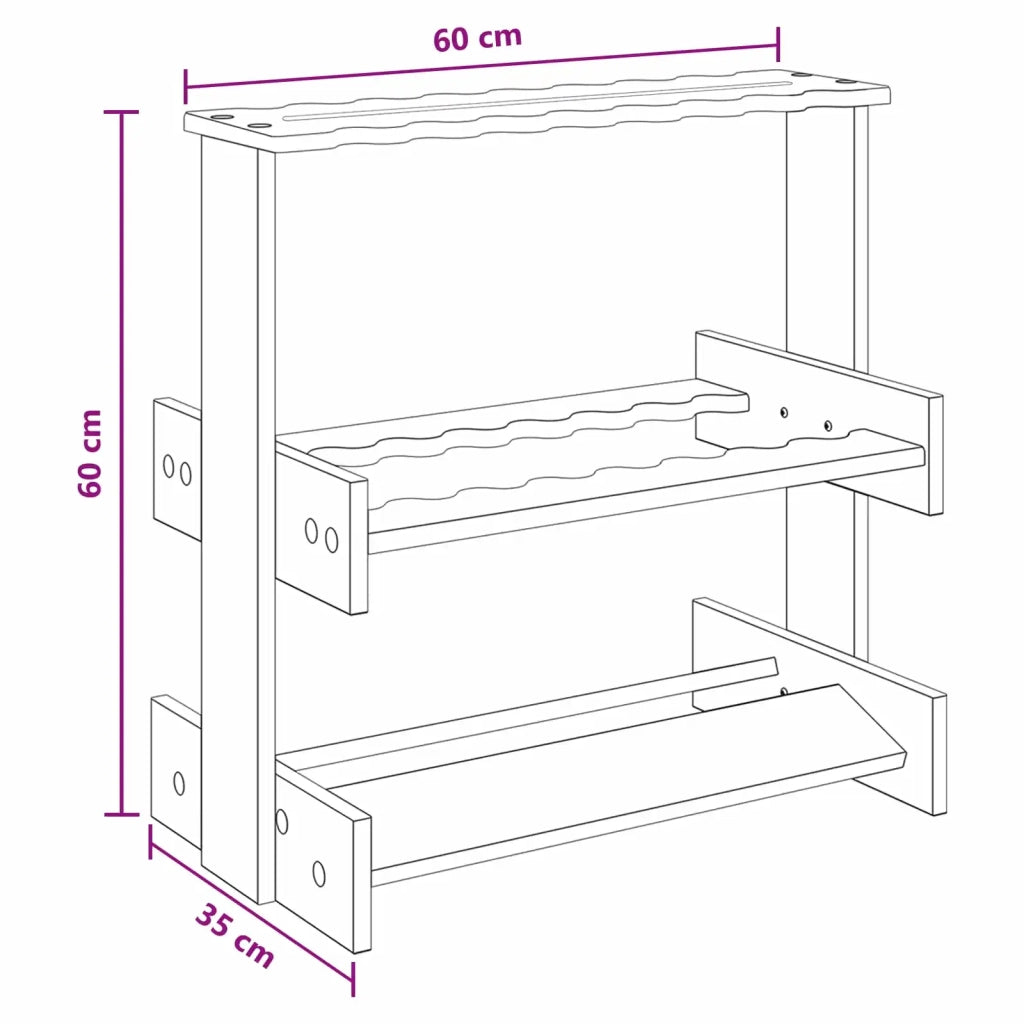 Supporto per stecche da biliardo Legno ingegnerizzato Nero 3429735