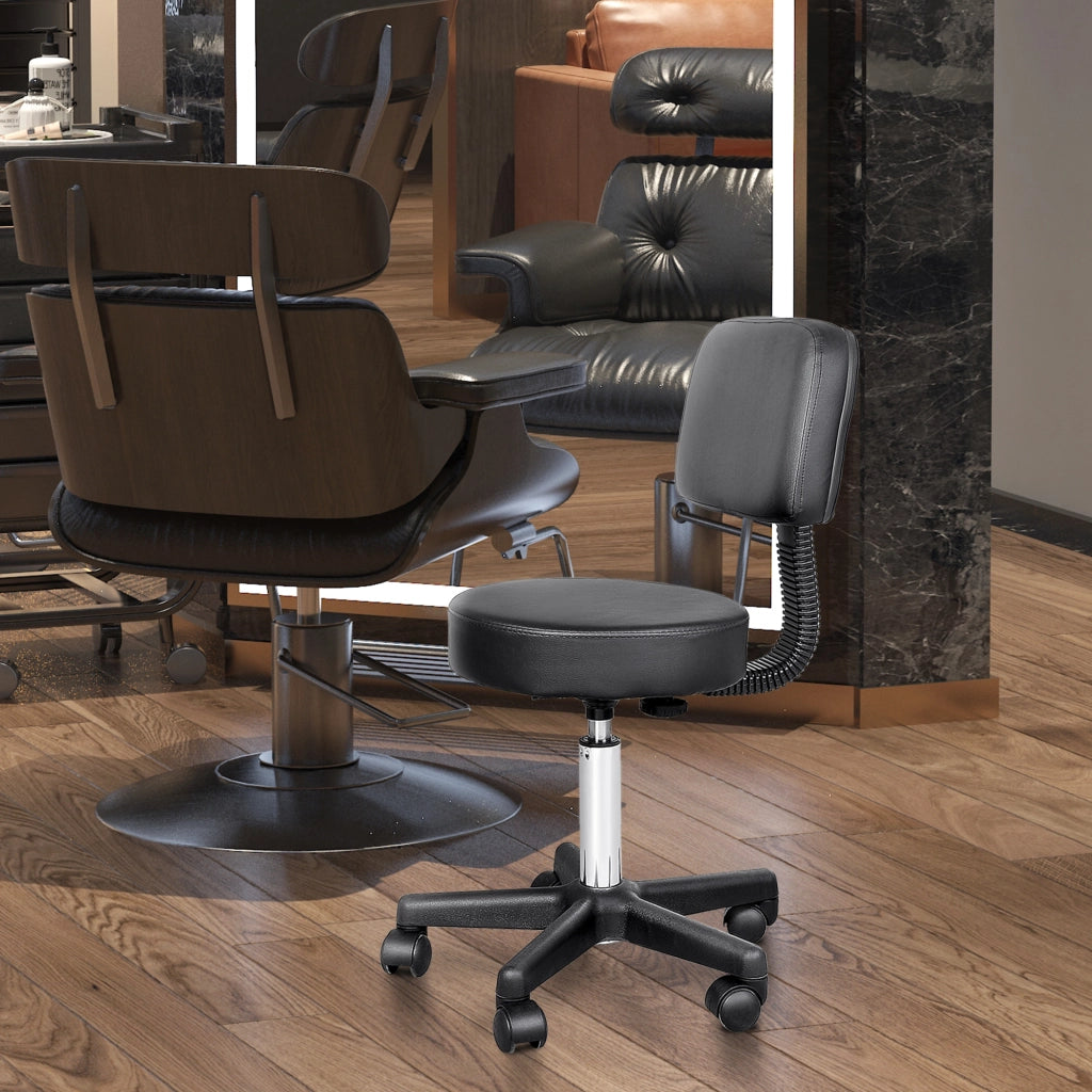 Sgabello regolabile con schienale ¨C Minimal ¨C Nero 72-84 cm