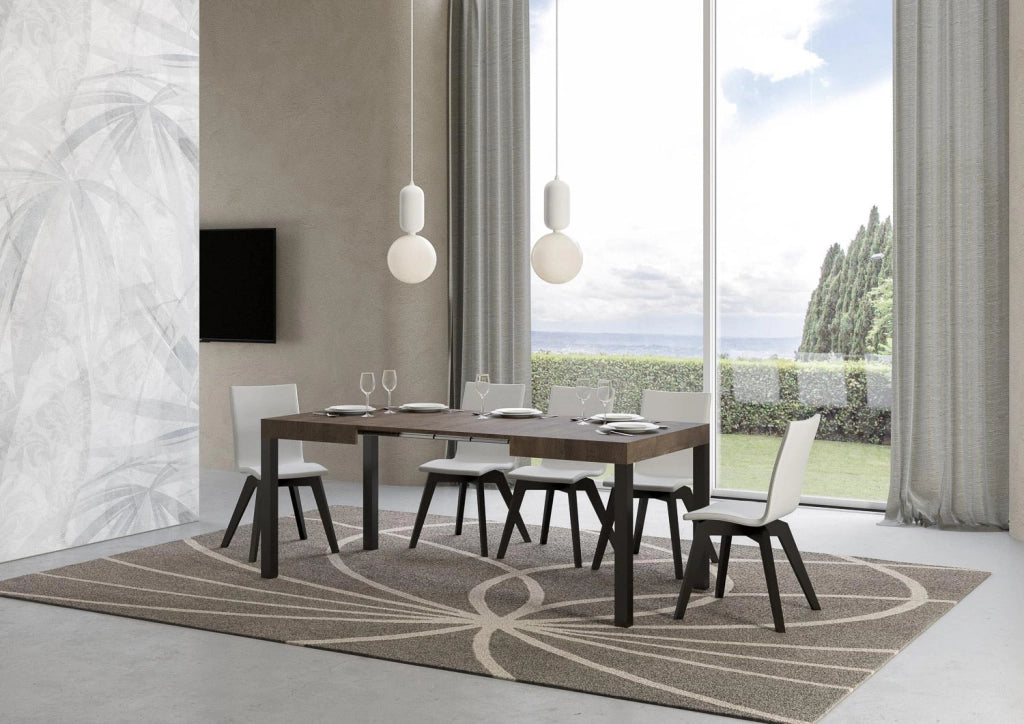 Tavolo Allungabile 120-204x80x77 cm Everyday Noce e Antracite