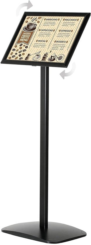 Supporto pavimento standard DIN A4 - nero alluminio - compreso set di montaggio