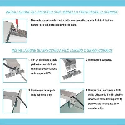 Specchio LED 50x60 cm reversibile con luce fredda