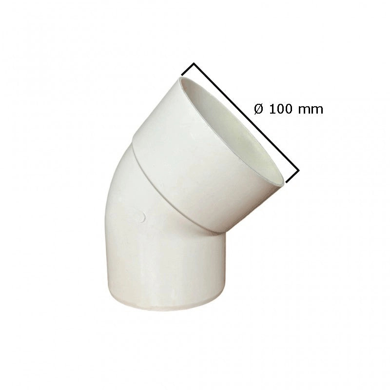 Curva 45° in pvc : Colore - Avorio, Diametro - 100