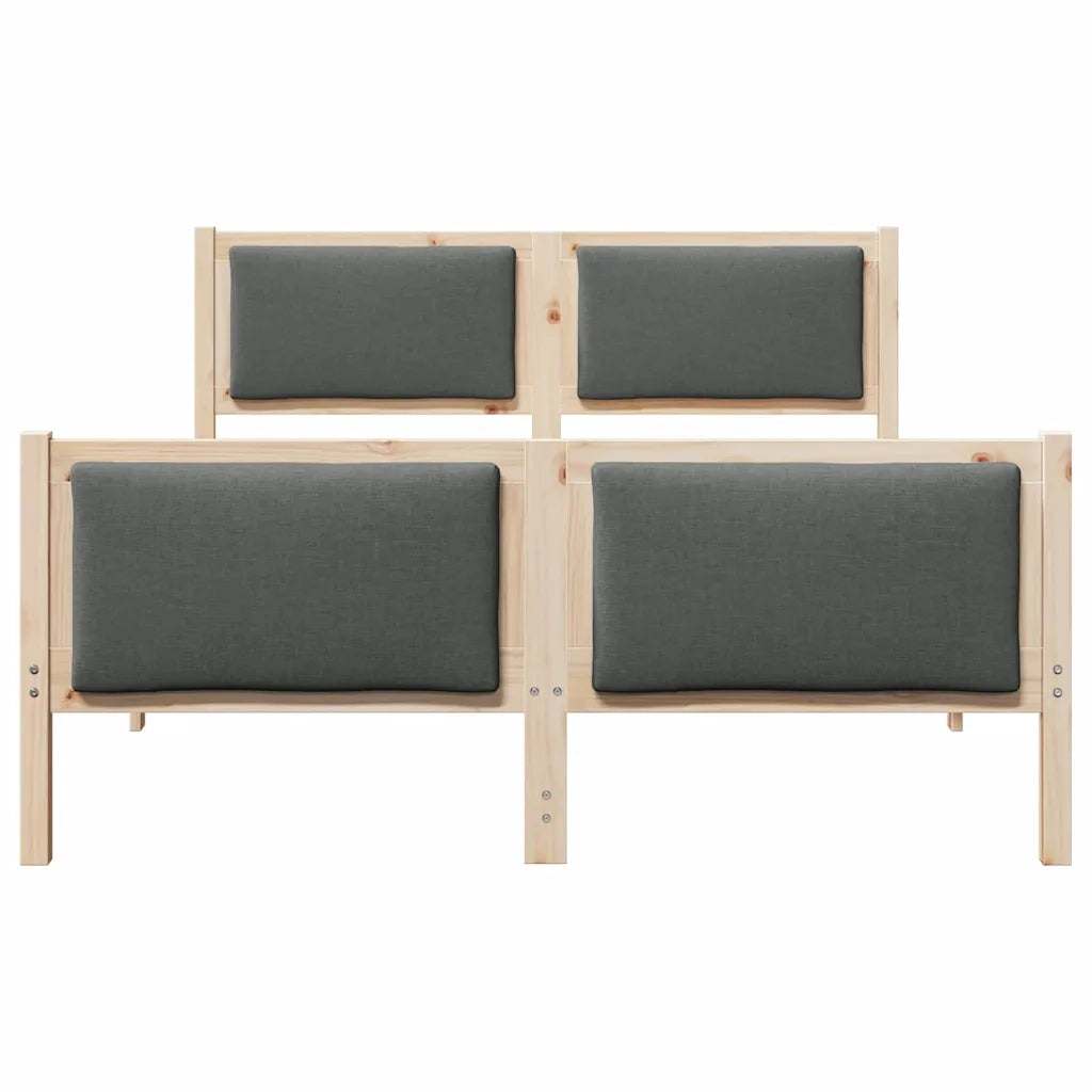 Letto matrimoniale | Letto per adulti | Struttura del letto Grigio scuro 150 x 200 cm Tessuto