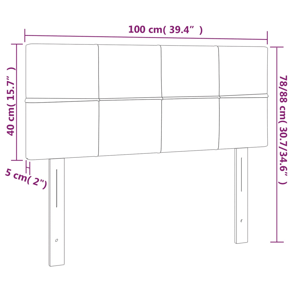Testiera-Testata Decorativa Grigio Scuro 100x5x78/88 cm in Velluto 939747