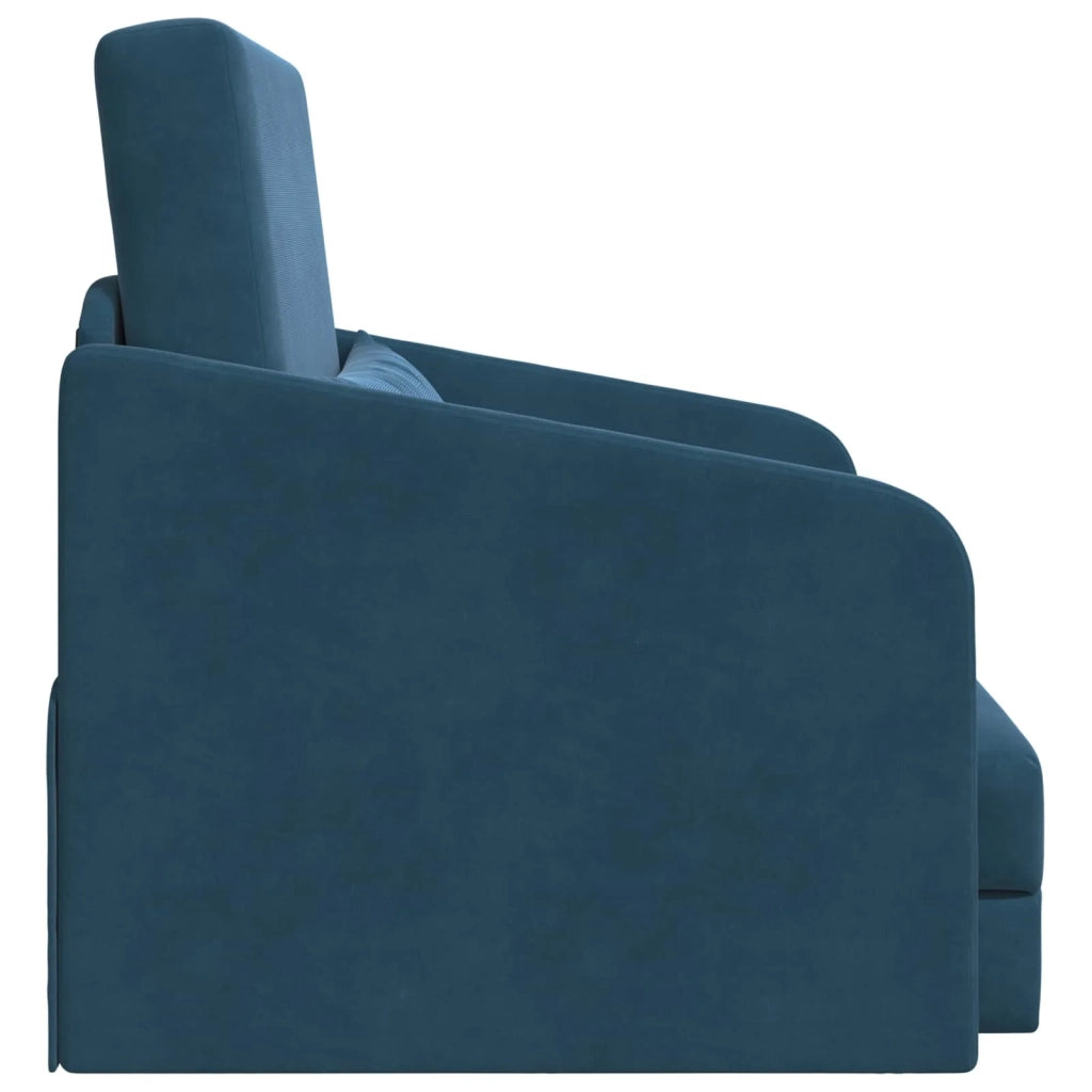 Divano letto | Sof¨¤ letto | Letto singolo Blu 65 x 80 x 83 cm Velluto