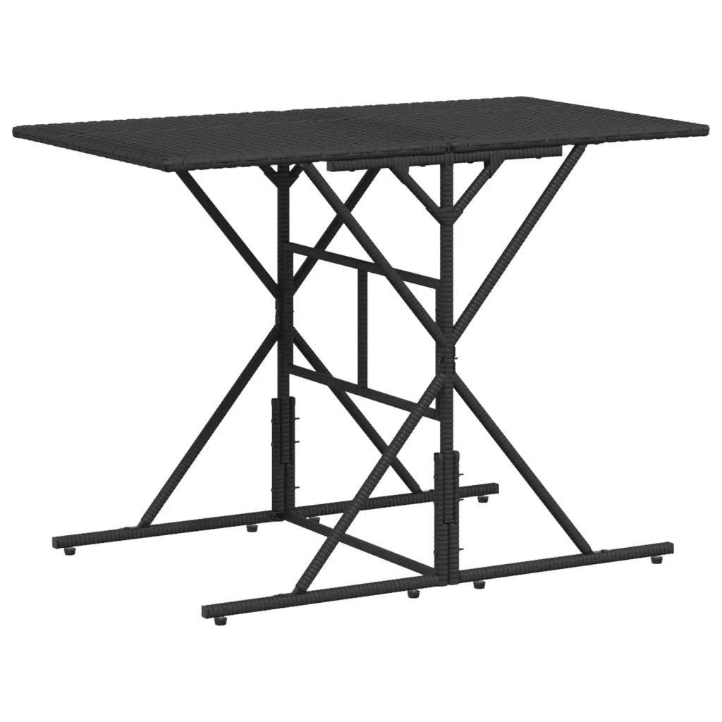 Set da Pranzo da Giardino 7 pz | Set Salotto da Giardino Nero con Cuscini in Polyrattan