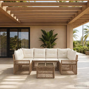 Set Divano da Giardino 7 pz Beige polyrattan 3434766