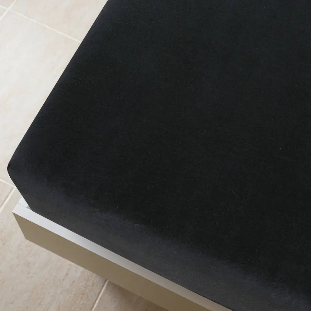 Lenzuolo con Angoli Jersey Nero 160x200 cm Cotone 136216