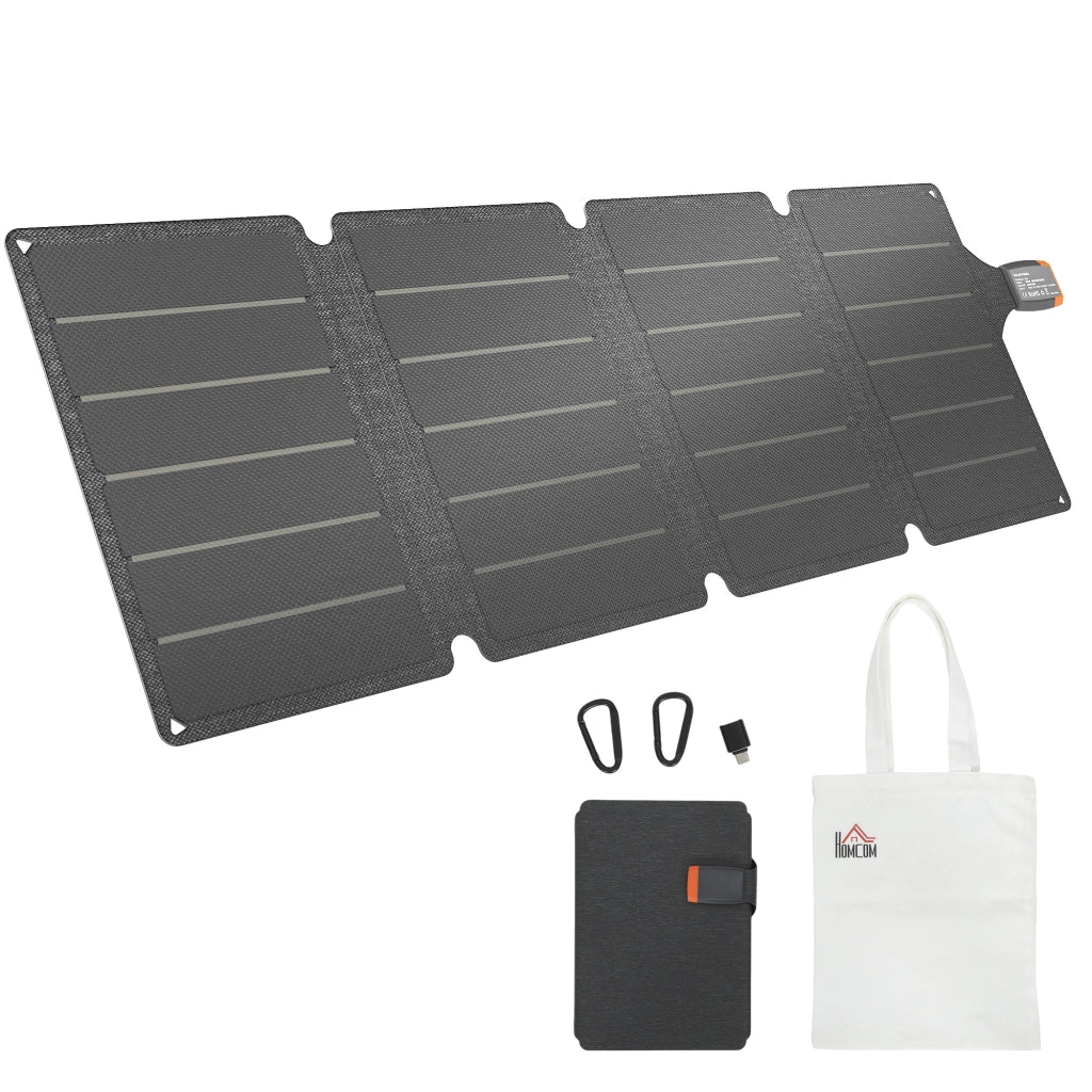 Caricatore Solare Pieghevole 36W ¨C Xylo ¨C Pannello Portatile IP67 USB-C e USB-A 89,8x27,9x1cm Grigio