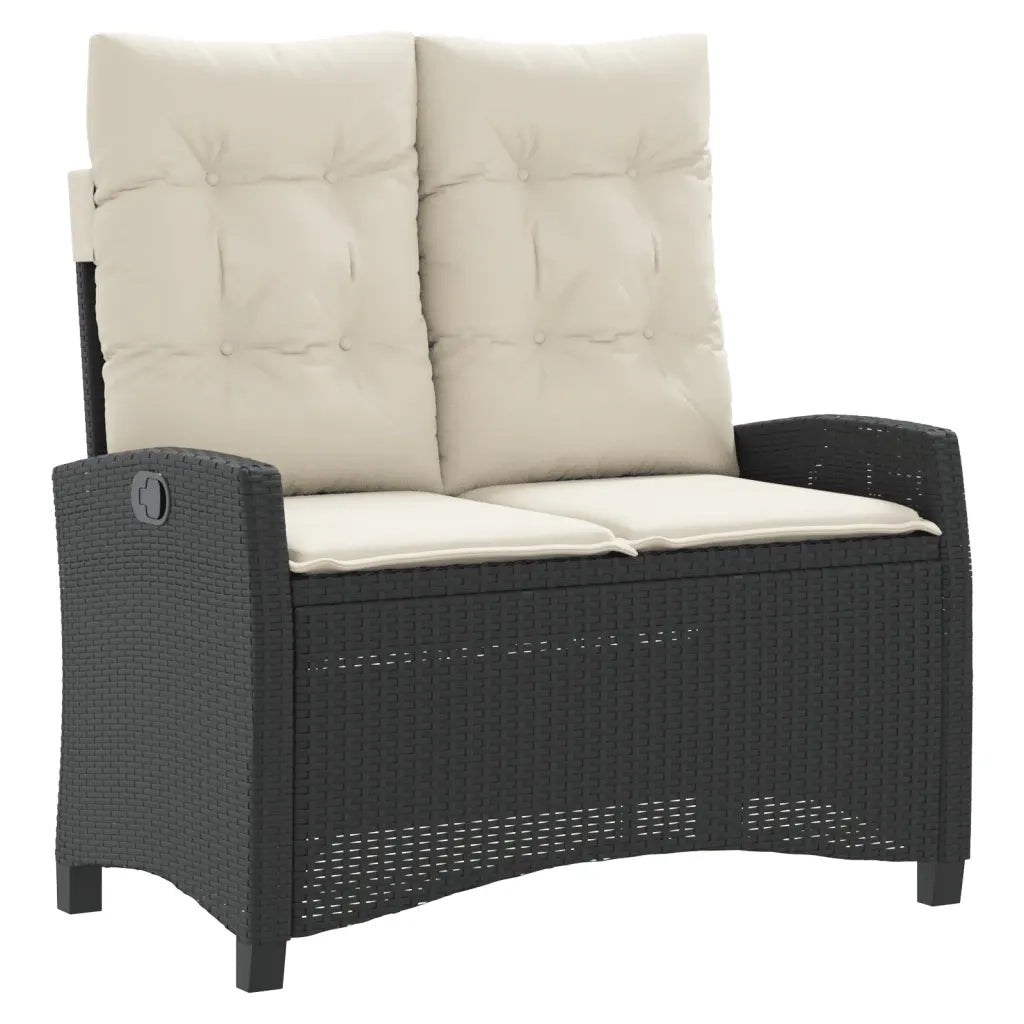 Set da Pranzo da Giardino 4 pz con Cuscini Nero in Polyrattan 3277384