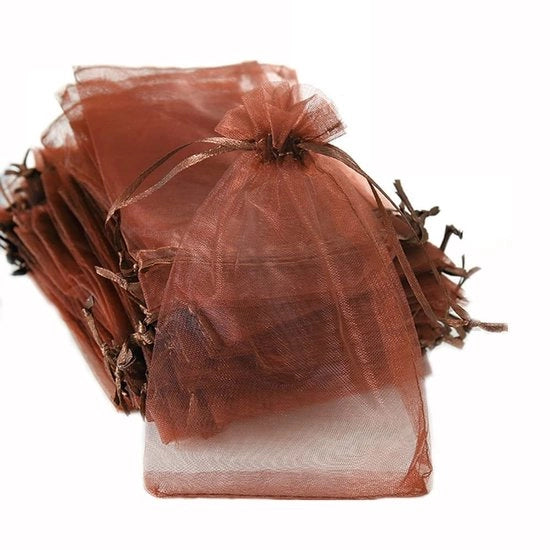 Confezioni di organza 100 pezzi - Sacchetti di regalo - Sacchetti con cordino - Sacchetti per dolci - Sacchetti decorativi - 9 x 12 cm - Diverse colori - Sacchetti di regalo