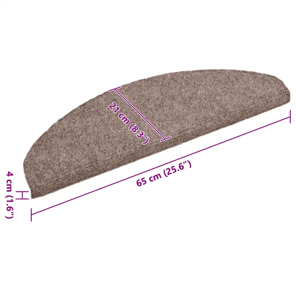Tappetini per scale autoadesivi 20 pz 65x21x4 cm Marrone Chiaro semicircolari grandi 3365643