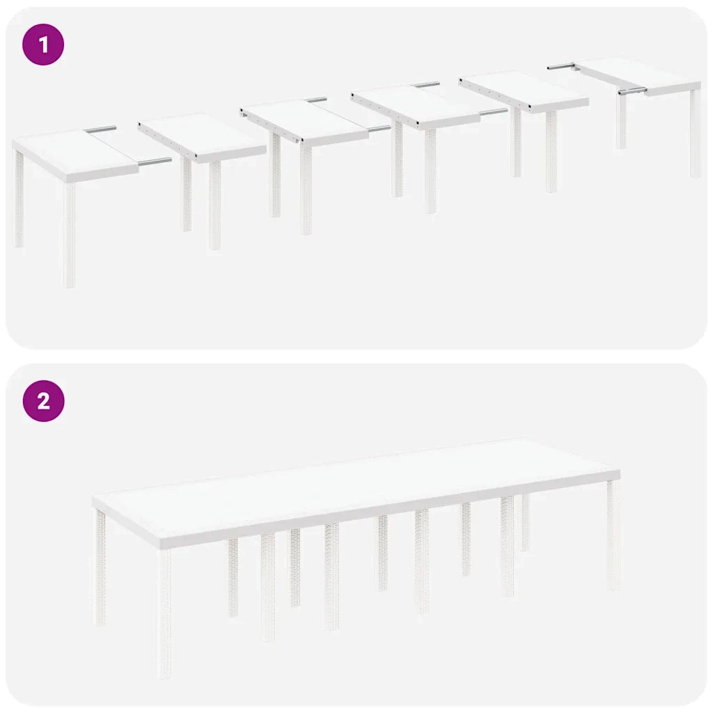 Set da Pranzo per Giardino con cuscino 11 pcs Bianco 3378766