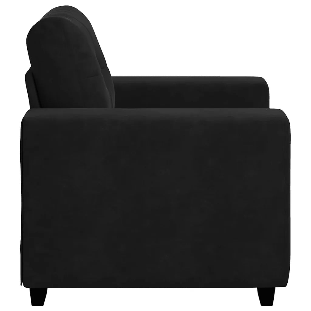 Divano Sedia Nero 100x78x80 cm Velluto 4105103