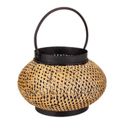 Portacandele in metallo dorato 32x32x19h