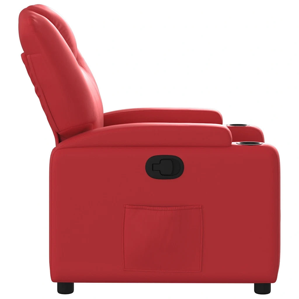 Poltrona Reclinabile Rossa in Similpelle 372394