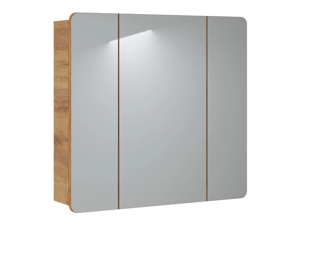 Mobile con specchio 80 cm 3 ante Aruba White 80 x 75 x 16 cm