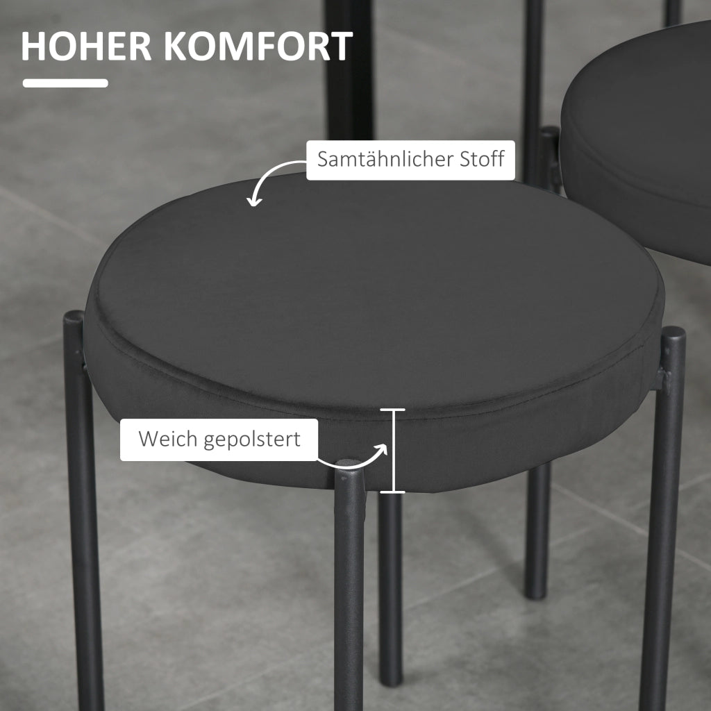 Sedia da pranzo ¨C Xylo ¨C 41,5x41,5x46 cm, nero, design moderno per cucina e sala
