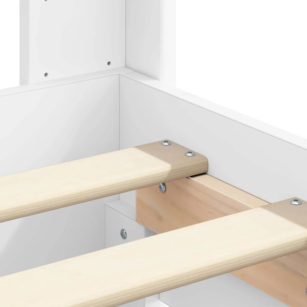 Struttura del letto con stoccaggio e testata Bianco 3414275
