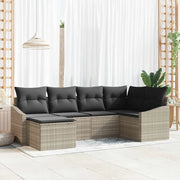 Set di divani con cuscino 6 pcs Grigio chiaro polyrattan 3346792
