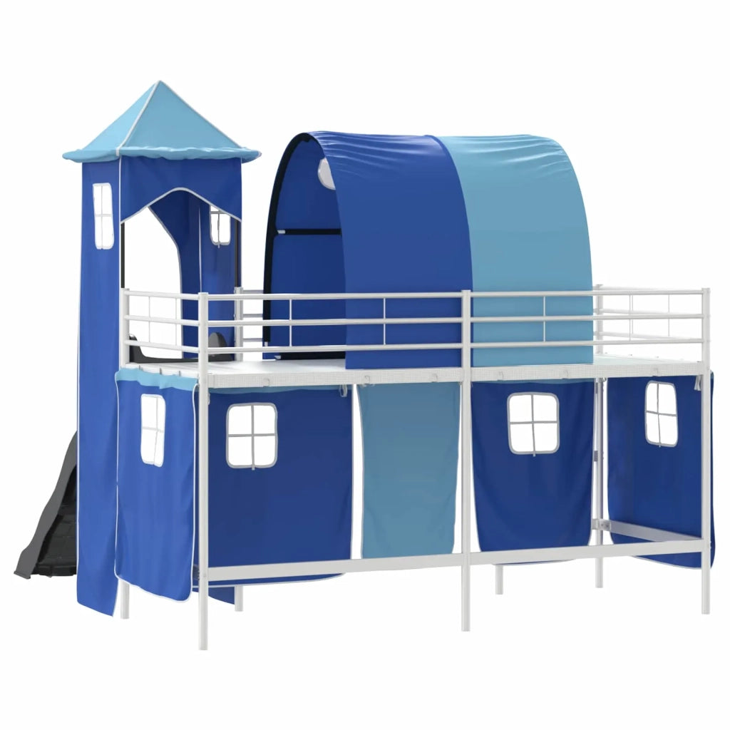 Struttura del letto loft per bambini Bianco e Blu 100 x 190 cm 42020903