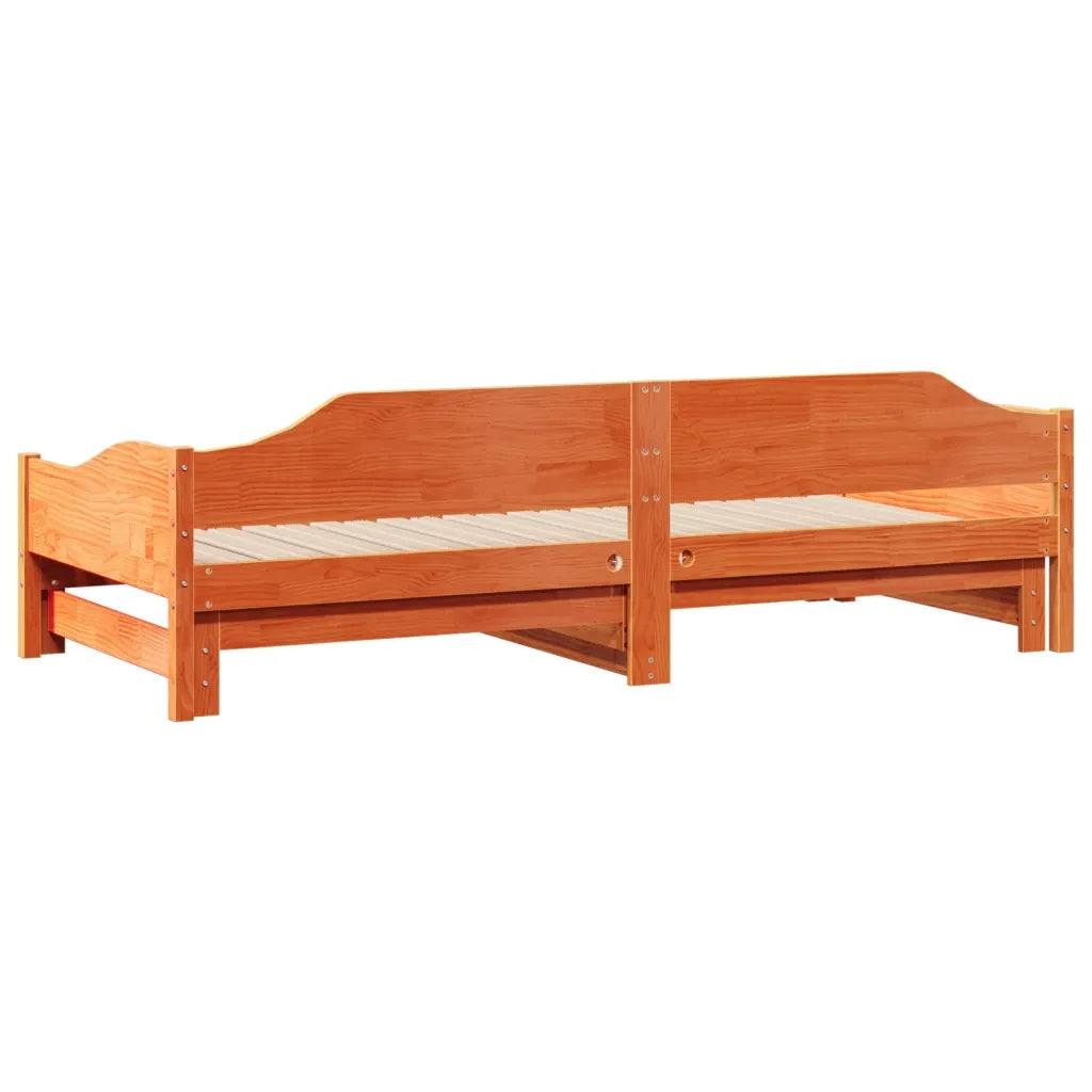 Divano letto | Sof¨¤ letto | Letto singolo con Rotelle senza Materasso Marrone Cera 90x190 cm