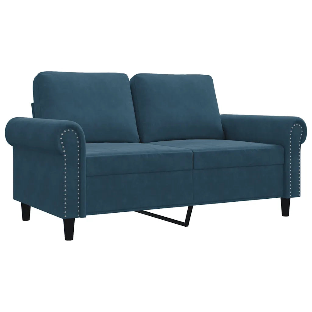 Divano a 2 Posti-Sofa 2 Posti Blu 120 cm in Velluto 448201
