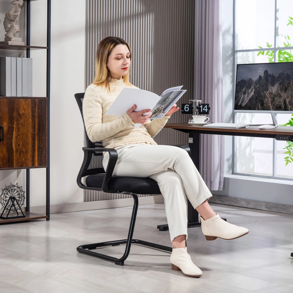 Sedia ergonomica ¨C zephmum ¨C rete, schiuma, gambe in metallo, nero