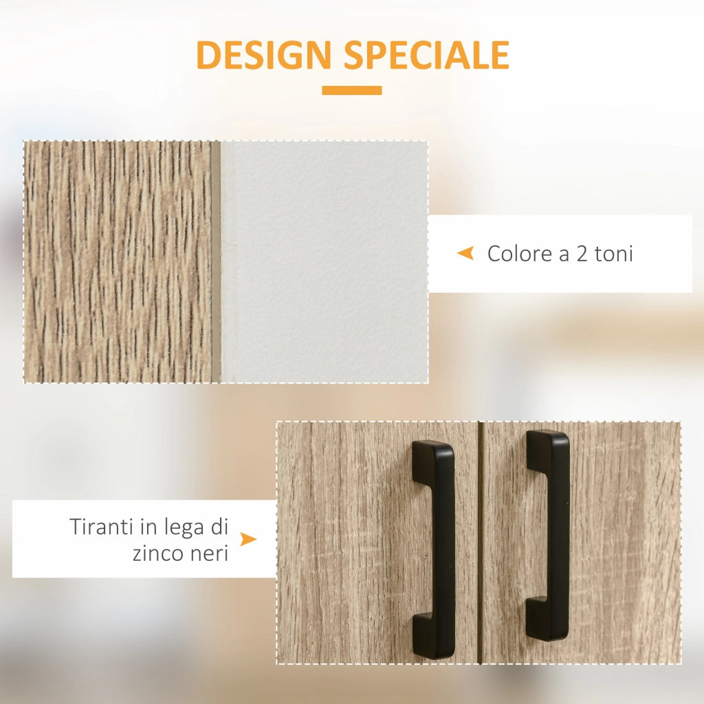 Armadio Cucina con 4 Porte e Ripiani Regolabili ¨C Minimal ¨C Legno MDF 80x40x182 cm