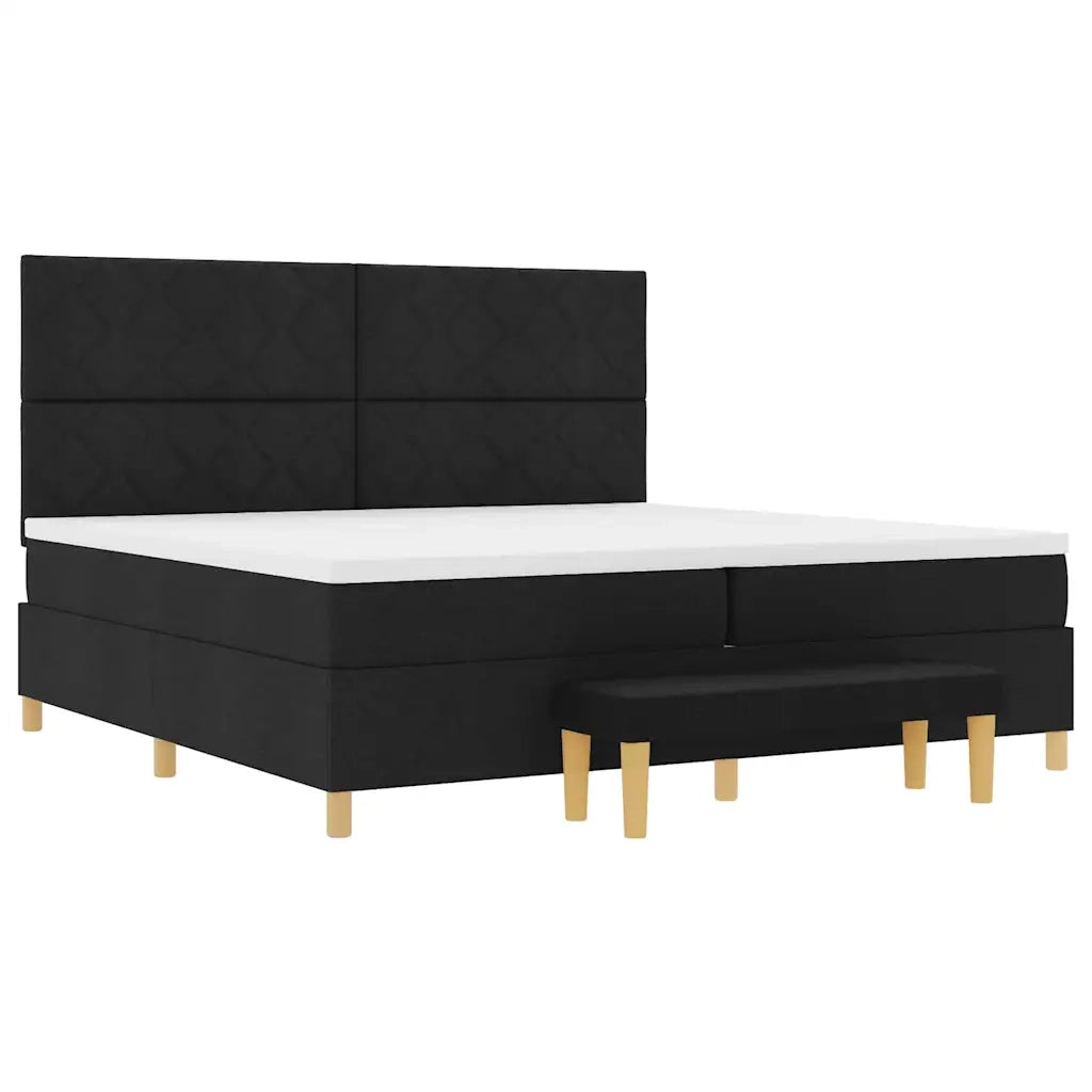 Letto a molle con materasso Nero 200 x 200 cm Tessuto 3344403