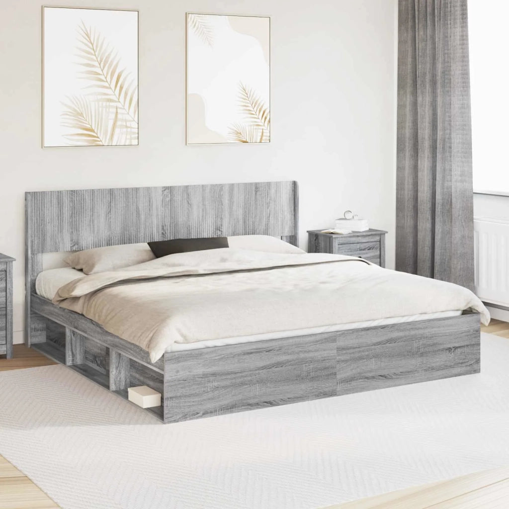 Struttura del letto con stoccaggio e testata 3 pcs 3414176