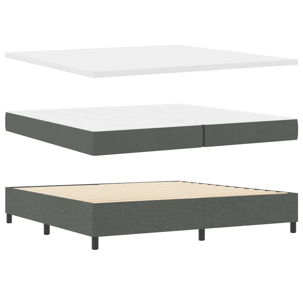 Letto a molle con materasso Grigio scuro 200 x 200 cm Tessuto