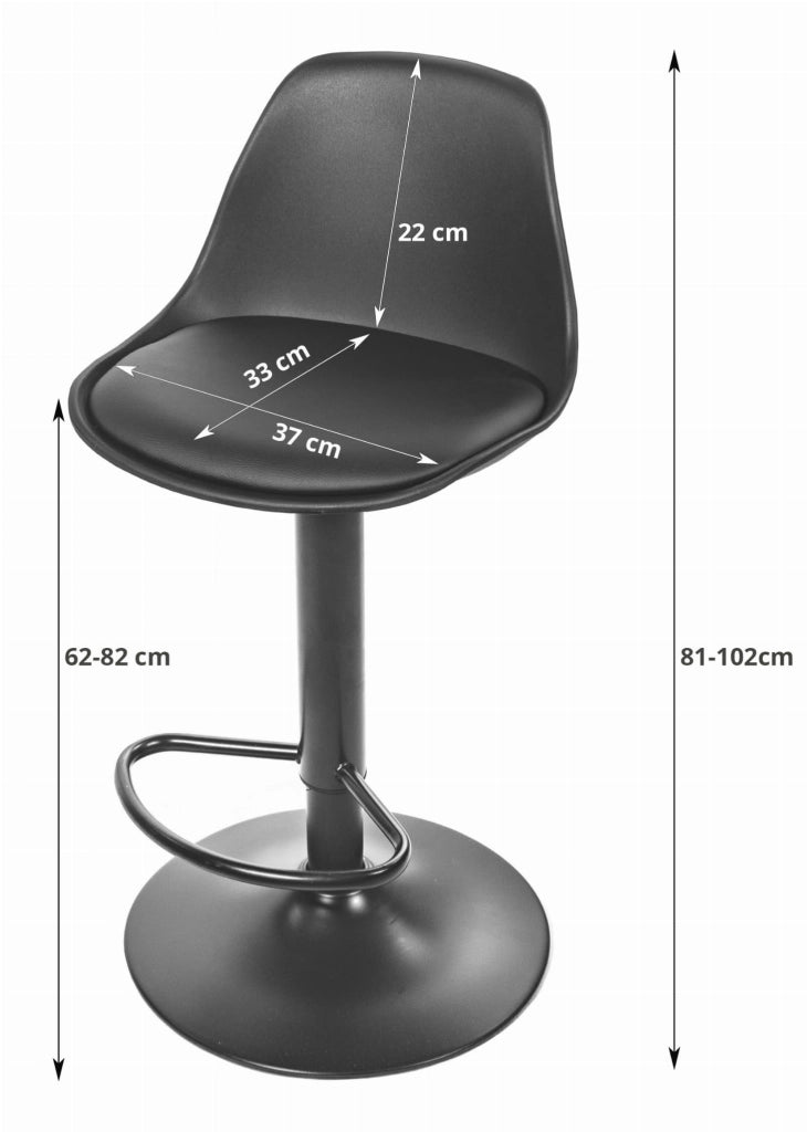 Sgabello girevole VALORA HOGA - Nero con base cromata