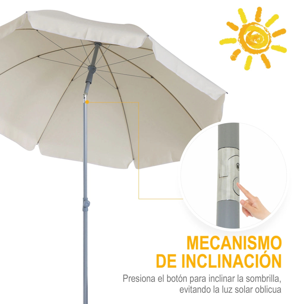 Ombrellone da Giardino Beige ¨C Minimal ¨C ?202 cm